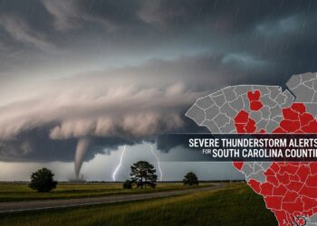 Multiple Severe Thunderstorm Alerts Issued for South Carolina Counties