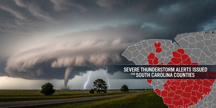 Multiple Severe Thunderstorm Alerts Issued for South Carolina Counties