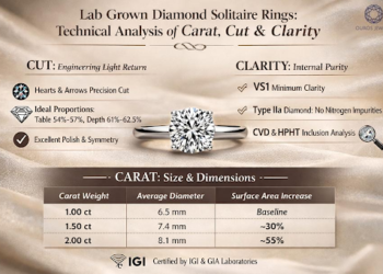 Lab Grown Diamond Solitaire Rings: Technical Analysis of Carat, Cut, and Clarity